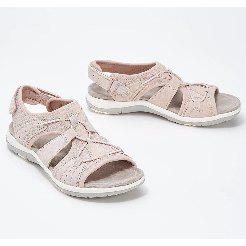 Sandali da passeggio da donna Tanya - Comfort ergonomico con punta aperta e cinturini regolabili