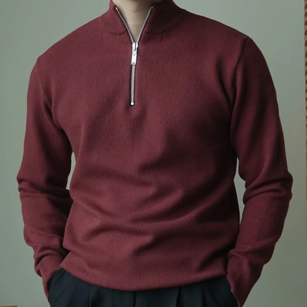 Dexter Muška Majica s Polu-Patentnim Zatvaračem i Visokim Ovratnikom – Ležerni i Topli Zimski Krojač