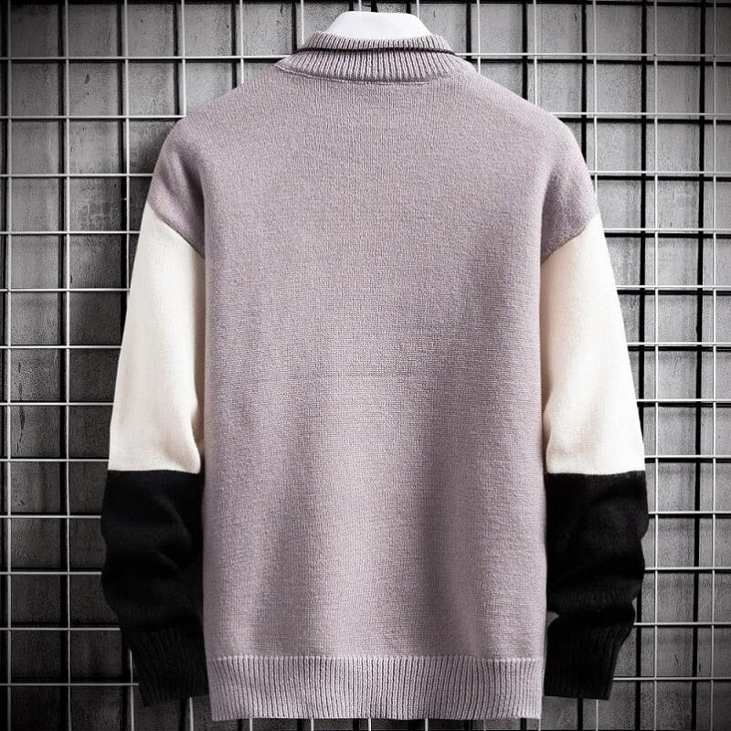 Maglione patchwork da uomo Daniel: design originale, maglia calda e vestibilità comoda