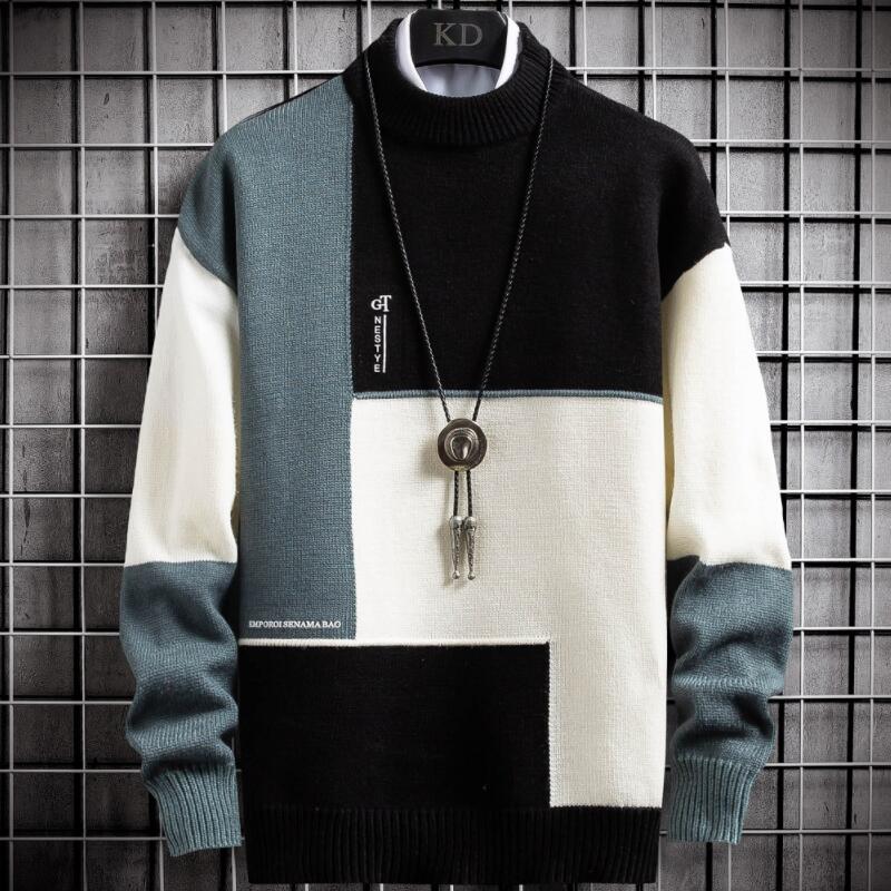 Maglione patchwork da uomo Daniel: design originale, maglia calda e vestibilità comoda