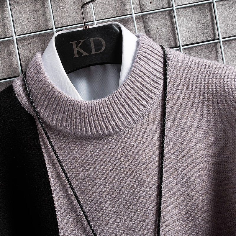 Maglione patchwork da uomo Daniel: design originale, maglia calda e vestibilità comoda