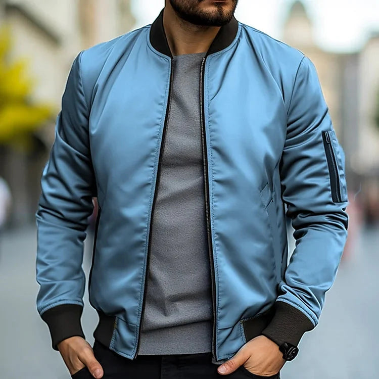Jack Veste Bomber Homme – Style Moderne en Tissu Léger avec Coupe Ajustée & Poches Pratiques