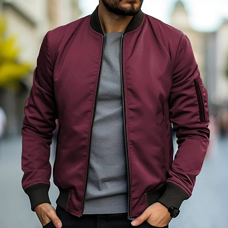 Jack Veste Bomber Homme – Style Moderne en Tissu Léger avec Coupe Ajustée & Poches Pratiques