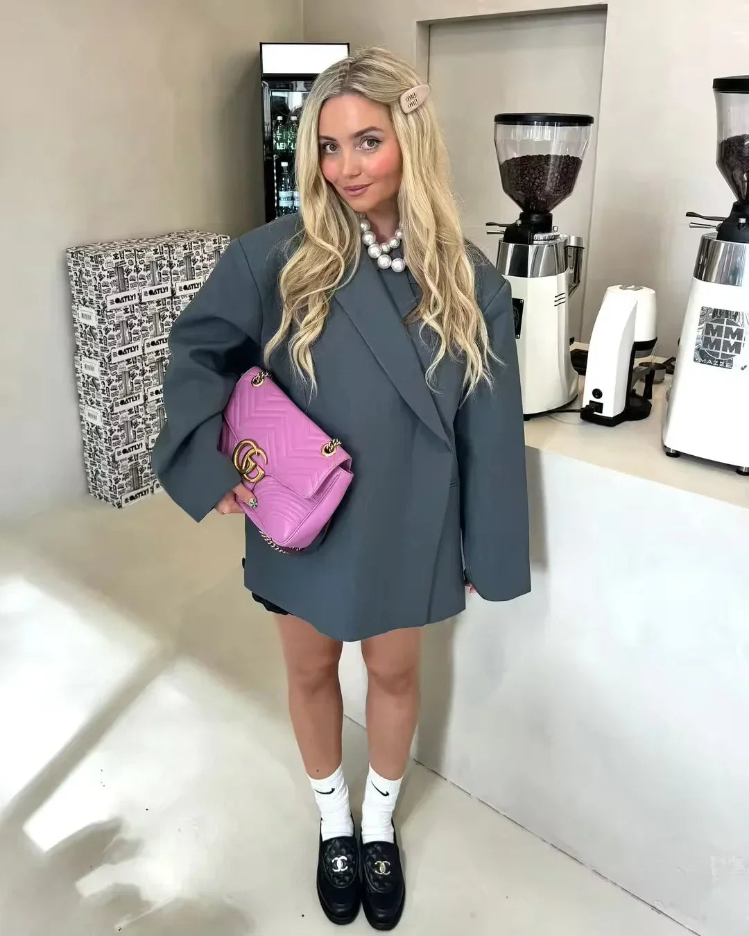 Morgan Blazer Oversize Femme – Veste Chic Longue à Revers Structuré & Coupe Décontractée