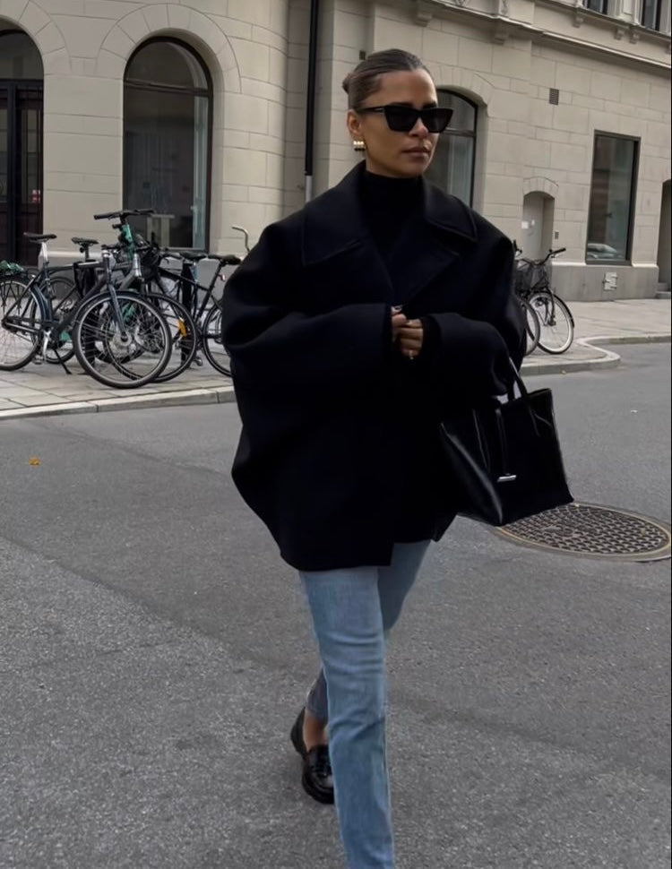 Cappotto oversize da donna Amélie - Elegante cappotto in lana morbido e alla moda per l'inverno 