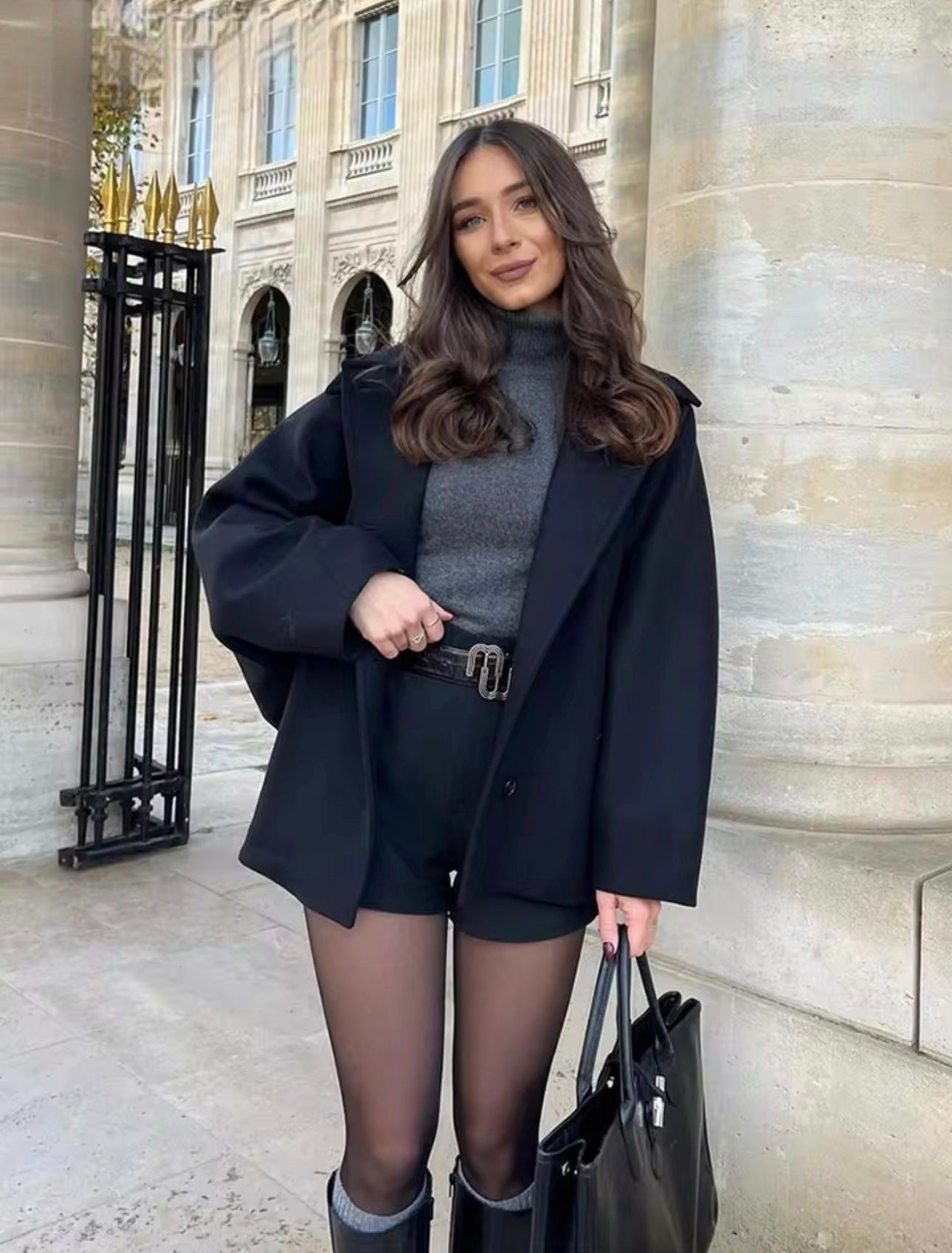 Cappotto oversize da donna Amélie - Elegante cappotto in lana morbido e alla moda per l'inverno 