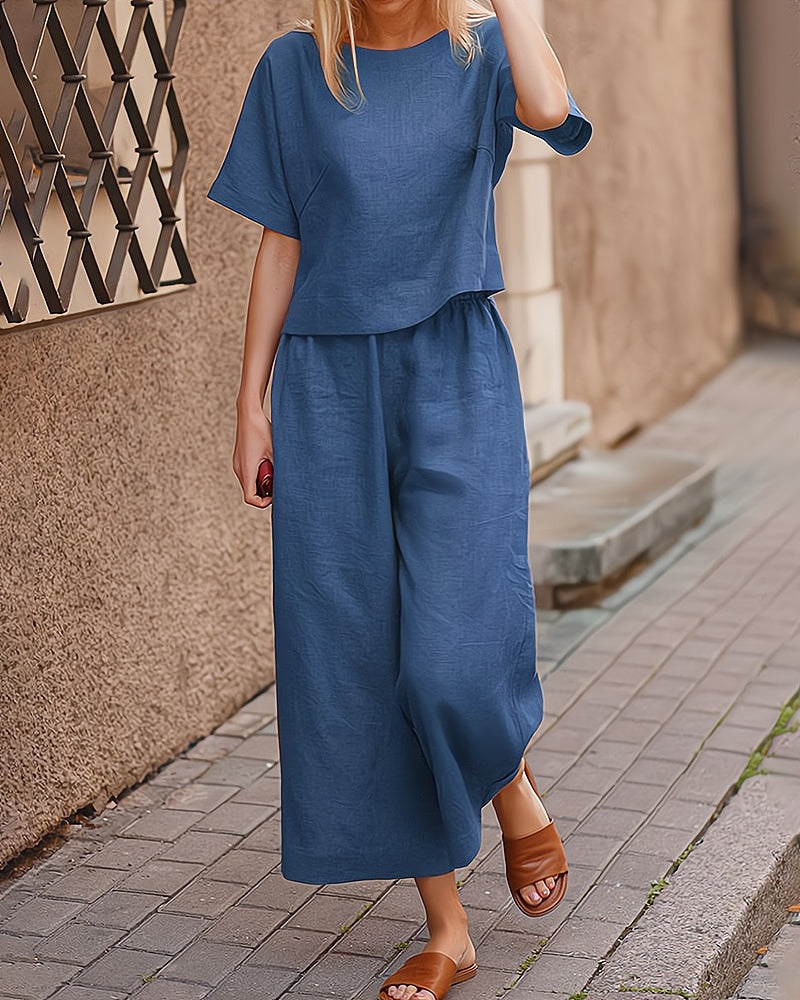 Completo da donna Fiore - Completo estivo leggero ed elegante da 2 pezzi per un'estate casual
