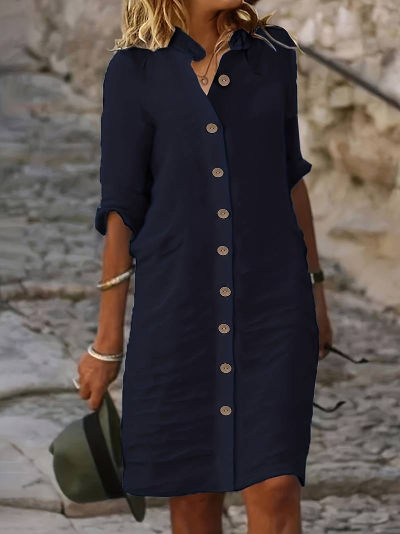 Abito midi da donna Isabella: elegante abito casual dal design semplice e dalla vestibilità comoda