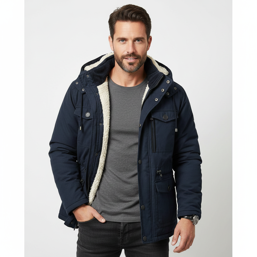 Ivan Parka Hiver Homme – Veste à Capuche Style Militaire avec Grandes Poches