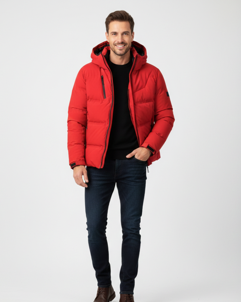 Rubio Giacca da Sci Uomo Eindhoven – Taglio Stretto, Calda con Cappuccio