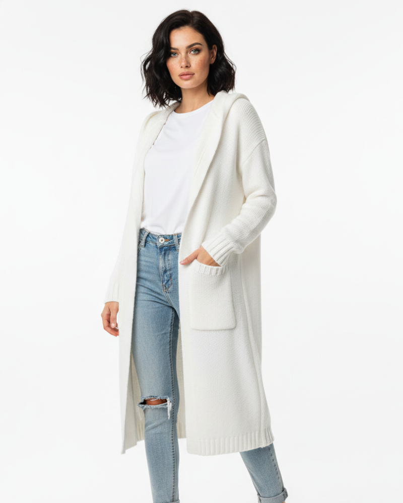 Jessica-neuletakki pitkä naisille – Ylimitoitettu tyylikäs ja mukava pehmeästä neuloksesta tehty liivi