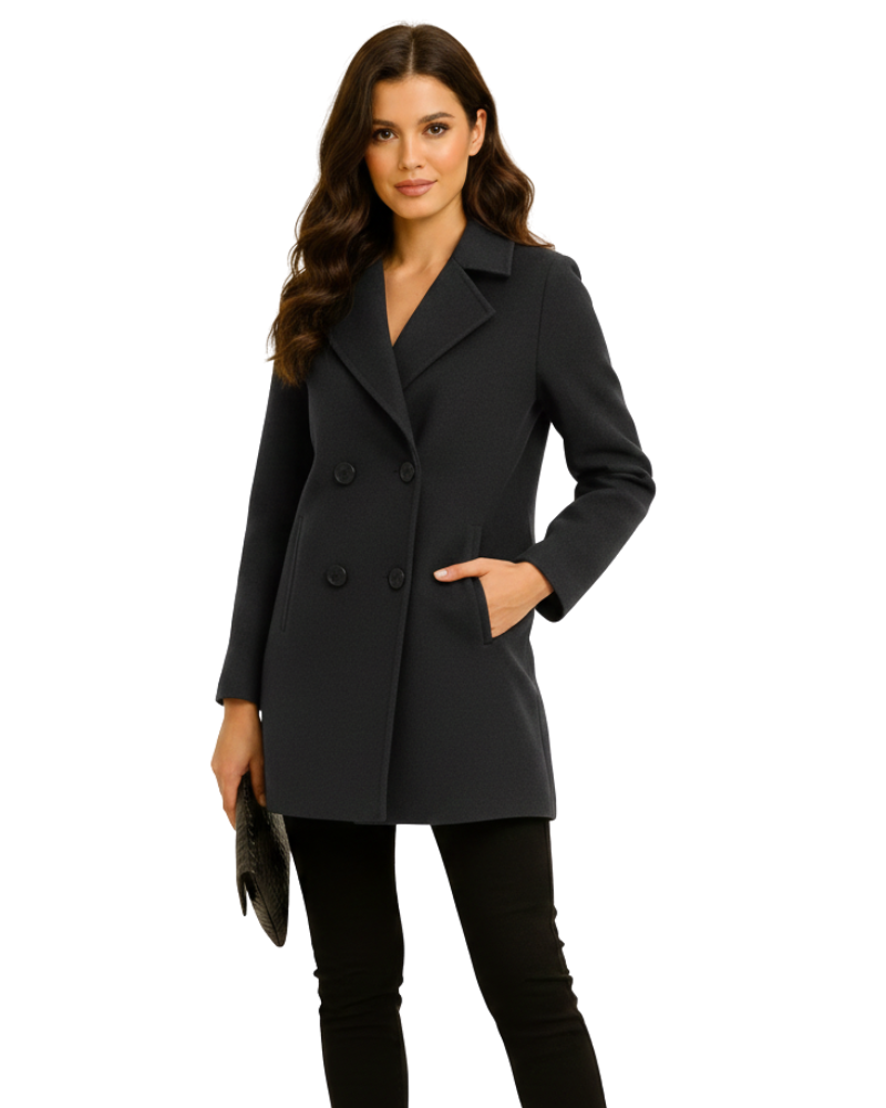 Lucia Donatelli Abrigo de Invierno de Lana para Mujer – Corte Elegante y Acabado Lujoso