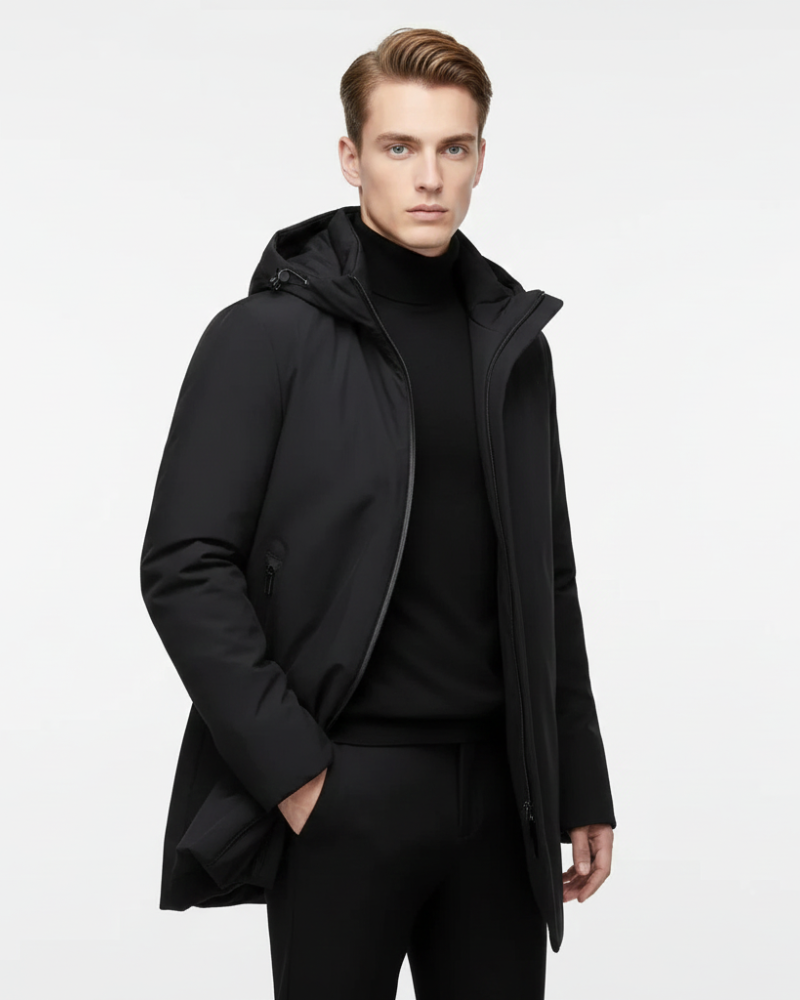 Jamiel Чоловіча зимова куртка водонепроникна – пальто прямого крою з капюшоном вітрозахисне