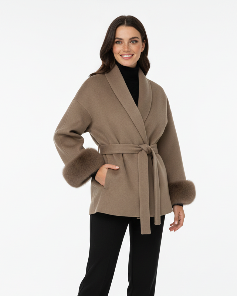 Aurore Płaszcz Damski z Paskiem – Luźny Krój Elegancki i Ponadczasowy Styl na Półsezon