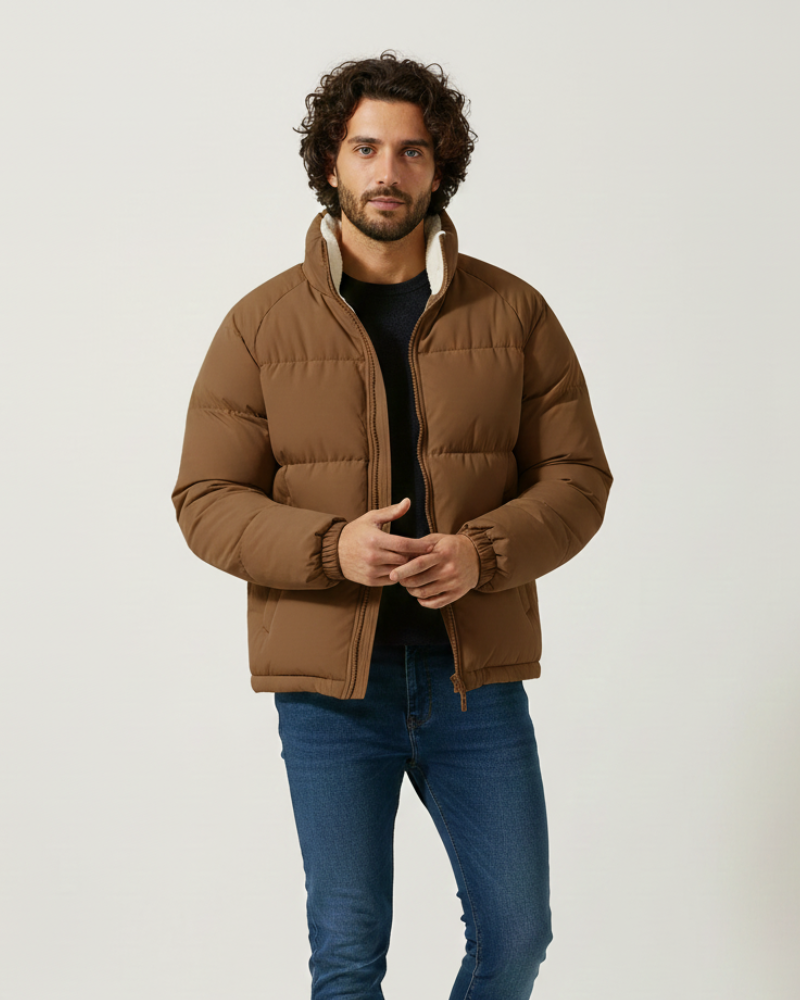 Milan Chaqueta Acolchada Hombre con Forro Polar – Abrigo Acolchado Caliente de Invierno