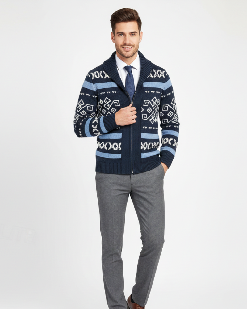 Gilet Uomo Mike con Cerniera in Lana – Maglia Calda, Taglio Elegante e Collo Classico