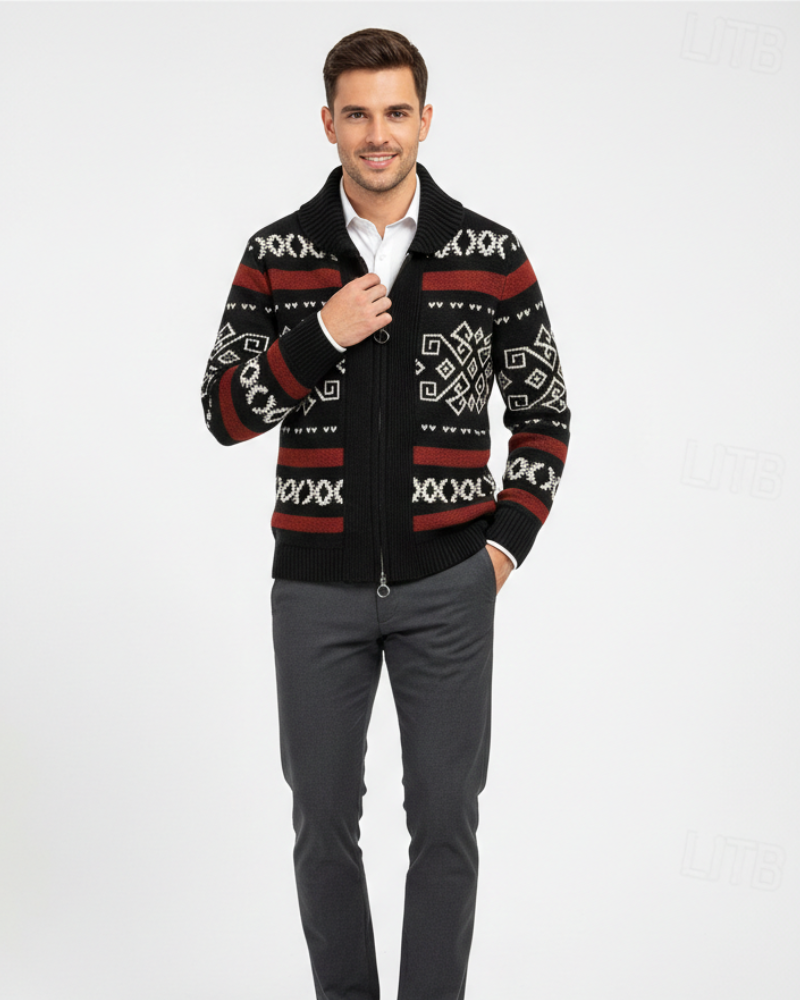 Gilet Uomo Mike con Cerniera in Lana – Maglia Calda, Taglio Elegante e Collo Classico