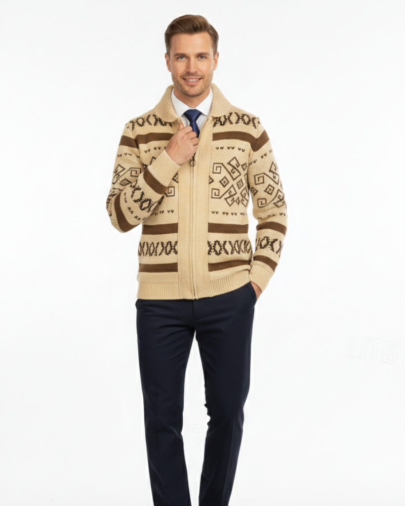 Gilet Uomo Mike con Cerniera in Lana – Maglia Calda, Taglio Elegante e Collo Classico