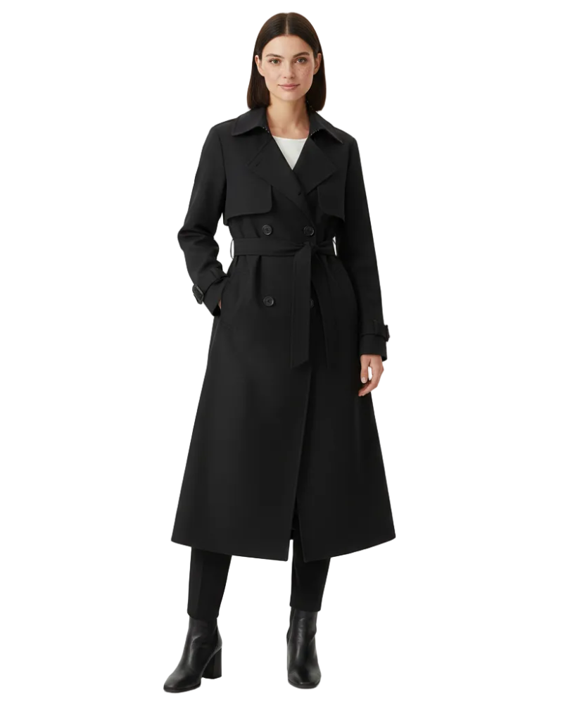 Charlie Trenchcoat Naisille – Tyylikäs Puolipitkä Kaksirivinen Takki Vyötäröleikkauksella