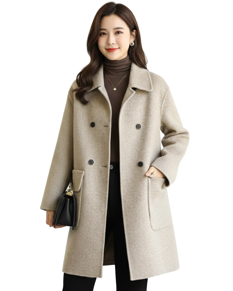 Amanda Casaco Médio Feminino Ajustado – Elegância Intemporal e Conforto à Prova de Vento