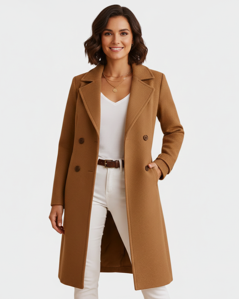 Abigail Manteau Duga Ženska od Vune – Struktuirani Kroj i Vječna Zimska Elegancija