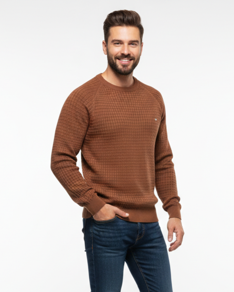 Nolan Men's Round Neck Sweater – Comfortable Casual Knit Sweater for Daily Use