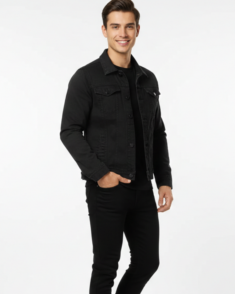 Zivex Chaqueta de Jean para Hombre – Denim Clásico de Algodón con Botones y Bolsillos en el Pecho