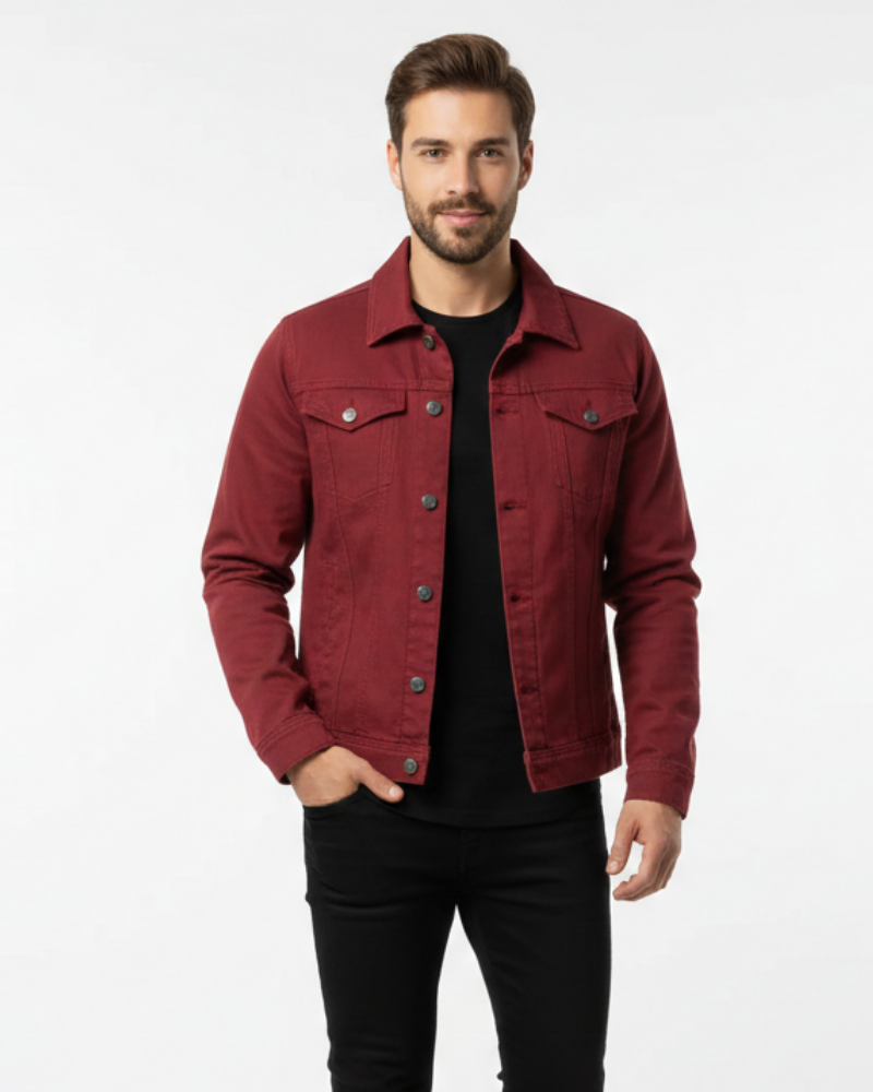 Zivex Chaqueta de Jean para Hombre – Denim Clásico de Algodón con Botones y Bolsillos en el Pecho