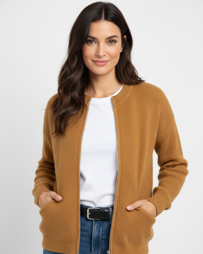 Layla Kamizelka Damska – Miękka Kurtka na Zamek z Komfortowym Krojem i Wszechstronnym Stylem