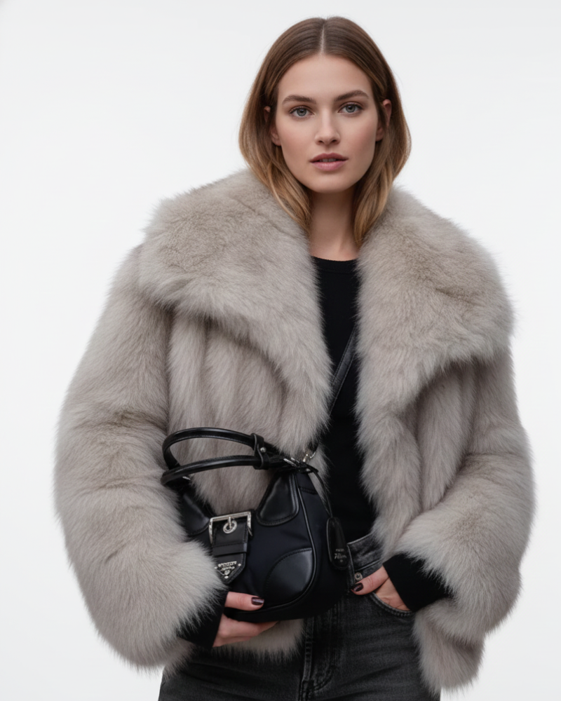 Julien Manteau Faux-Fur Femme – Veste Hiver Douce & Chaude avec Coupe Décontractée Élégante