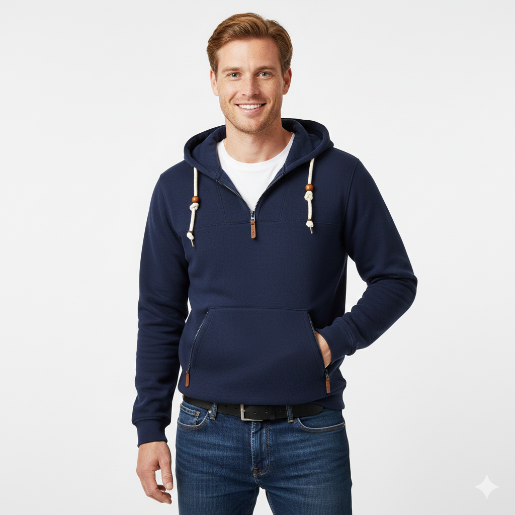 Jess Winter Hoodie for Men – Warm Sweatshirt with Hood, Zipped Pockets & Sporty Style