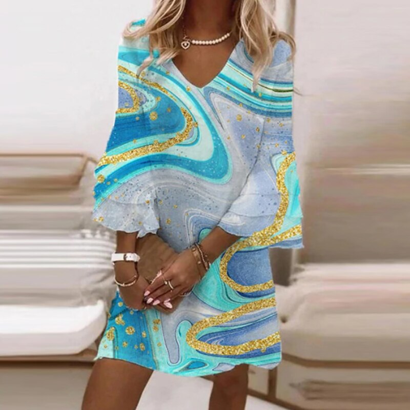 Abito da donna Anaïs: stampa alla moda e vestibilità perfetta per comfort e stile