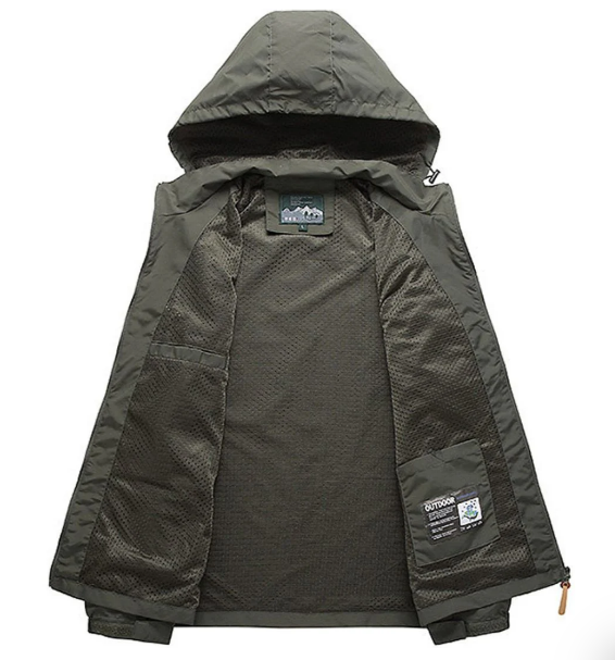 Ethan Veste Homme – Veste Imperméable Outdoor avec Capuche Ajustable & Multi-Poches