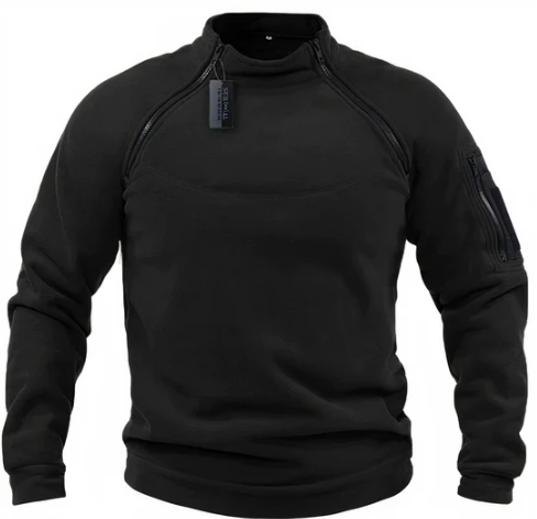 Mandric Pull Homme – Sweat Polaire Tactique avec Poches Cachées & Fermetures Épaules Pratiques