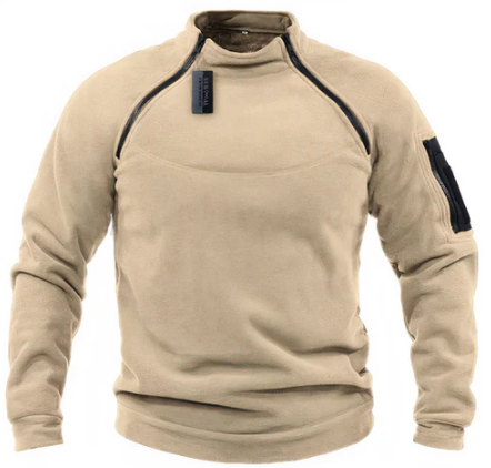 Mandric Pull Homme – Sweat Polaire Tactique avec Poches Cachées & Fermetures Épaules Pratiques