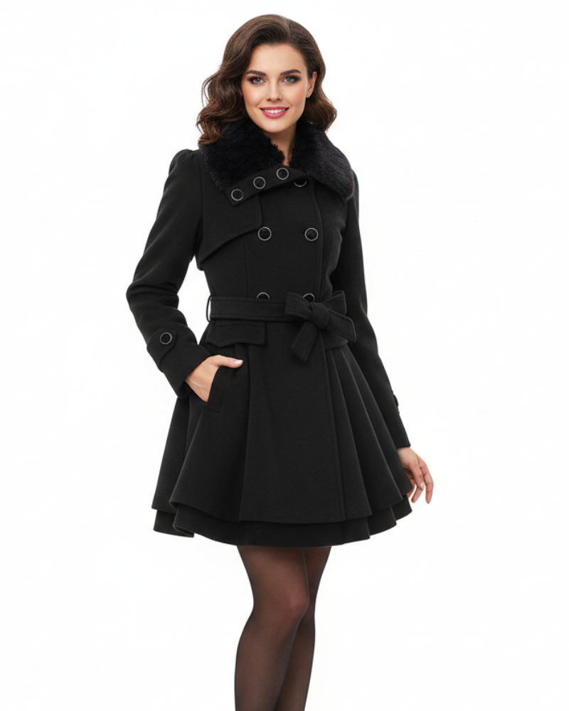 Kaiane Long Winter Coat for Women – Hood, Faux Fur Collar & Warmth Comfort