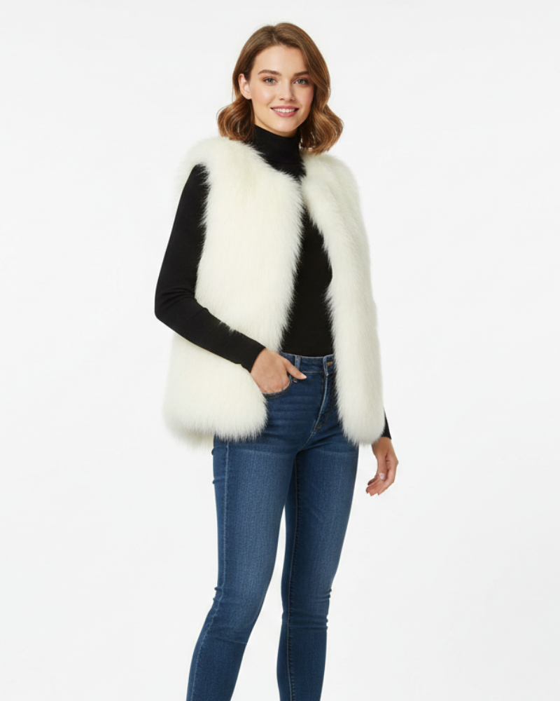 Kennedy Veste Sans Manches Femme – Effet Texturé, Coupe Confort & Superposition Hiver