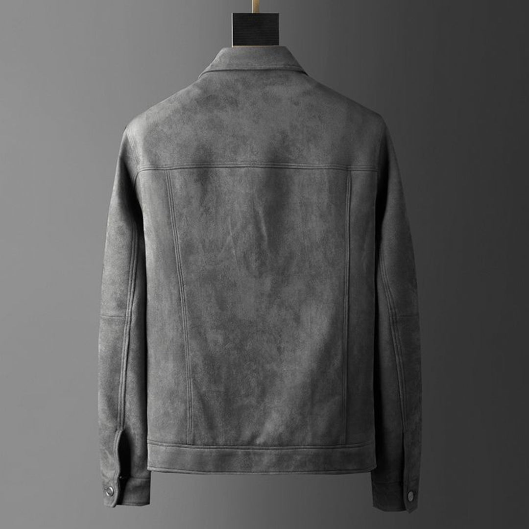 Alaric Veste Homme en Daim – Boutons Élégants, Col Raffiné & Style Classique Décontracté