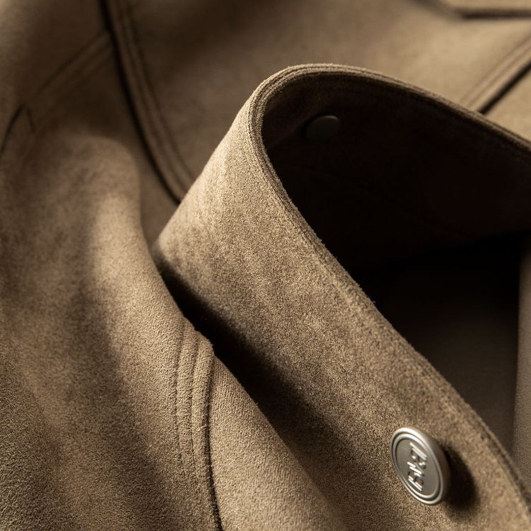 Alaric Veste Homme en Daim – Boutons Élégants, Col Raffiné & Style Classique Décontracté