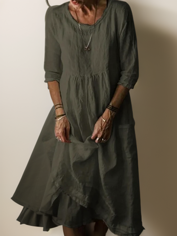 Abito lungo da donna Camille - Leggero, elegante e ideale per l'estate Abito lungo in lino