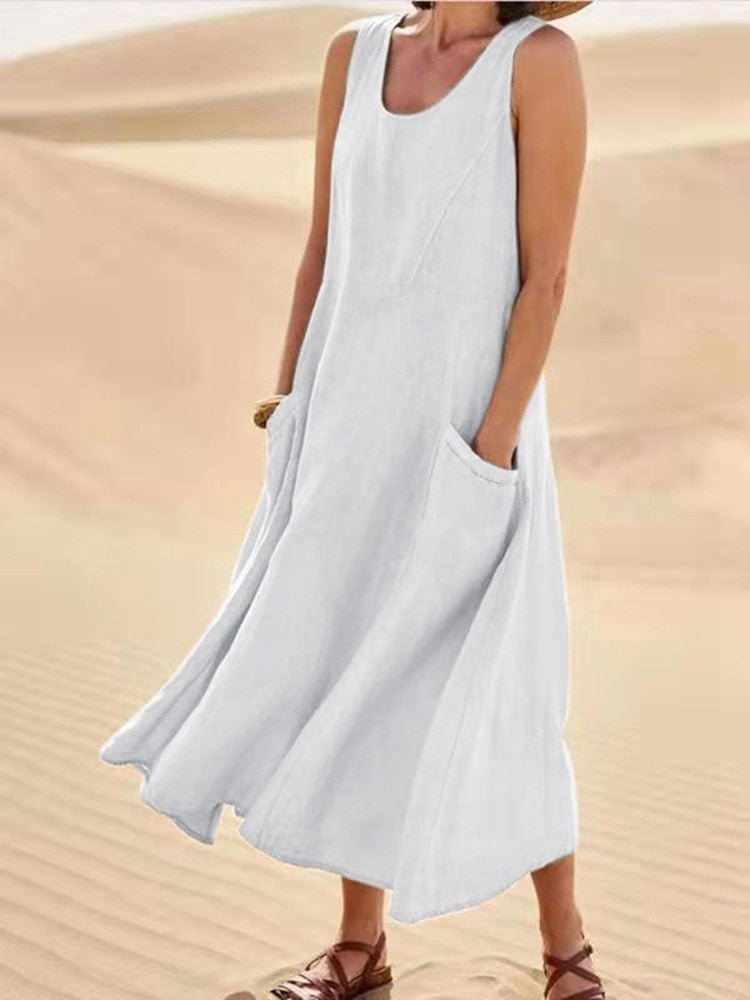 Nicole Robe d’Été Femme – Robe Fluide en Tissu Respirant avec Coupe Décontractée & Élégante