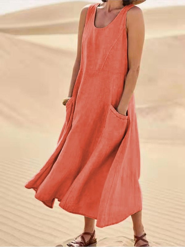 Nicole Robe d’Été Femme – Robe Fluide en Tissu Respirant avec Coupe Décontractée & Élégante