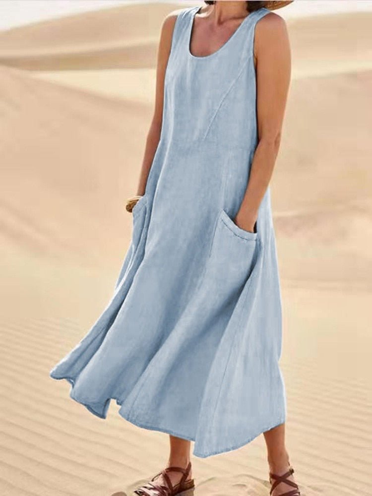 Nicole Robe d’Été Femme – Robe Fluide en Tissu Respirant avec Coupe Décontractée & Élégante
