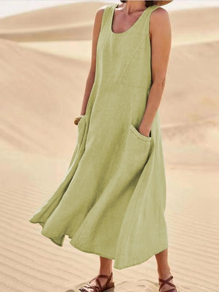 Nicole Robe d’Été Femme – Robe Fluide en Tissu Respirant avec Coupe Décontractée & Élégante