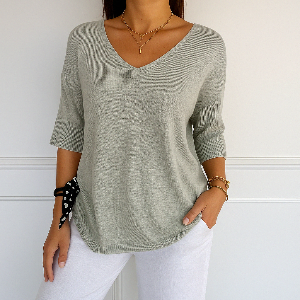 Maglione con scollo a V da donna Coraline: maglia fine, morbida ed elegante per uno stile raffinato
