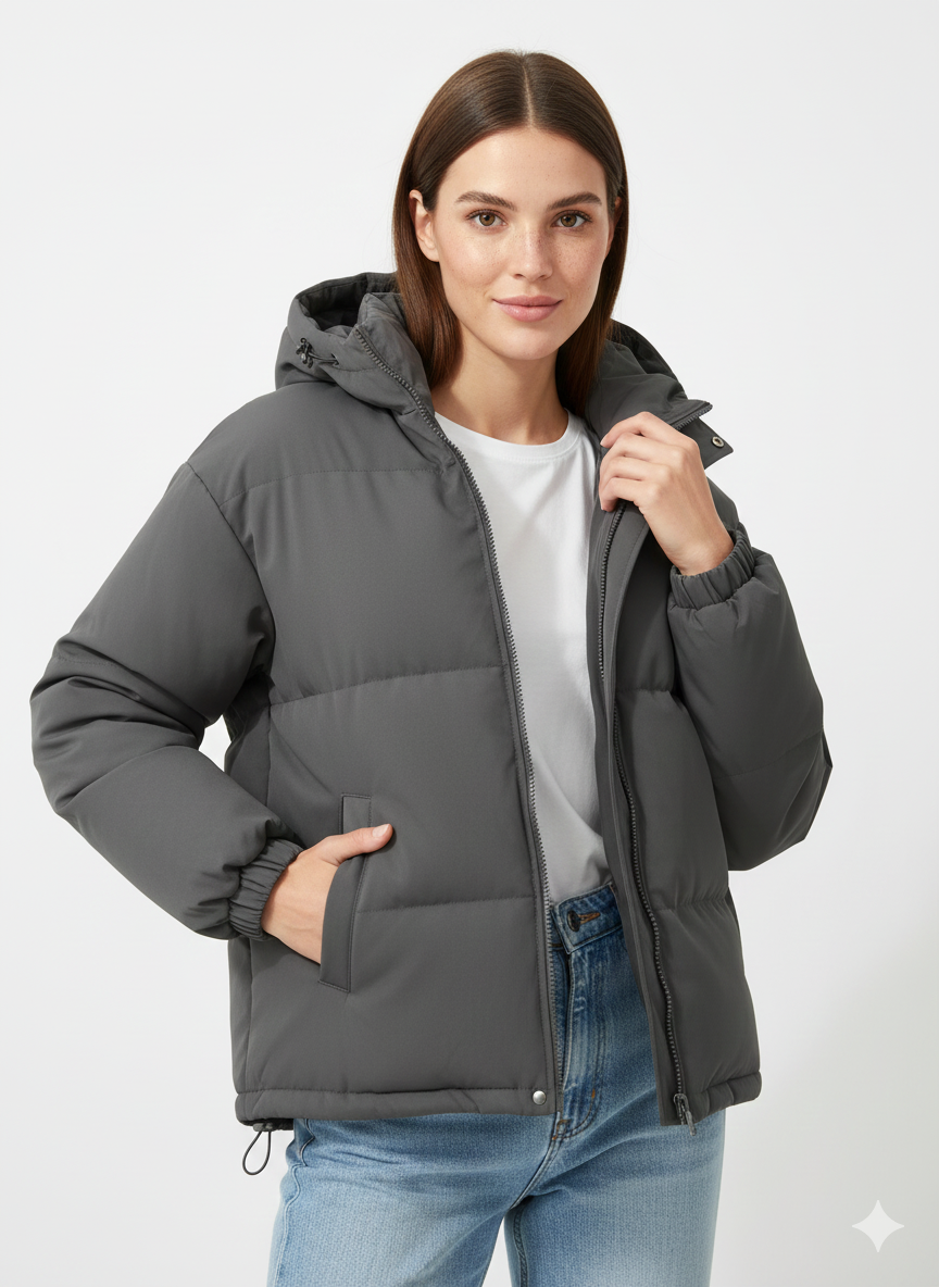 Lindy Γυναικείο Παλτό Καπιτονέ – Ζεστό Παλτό με Κουκούλα & Άνετη Ευθεία Γραμμή