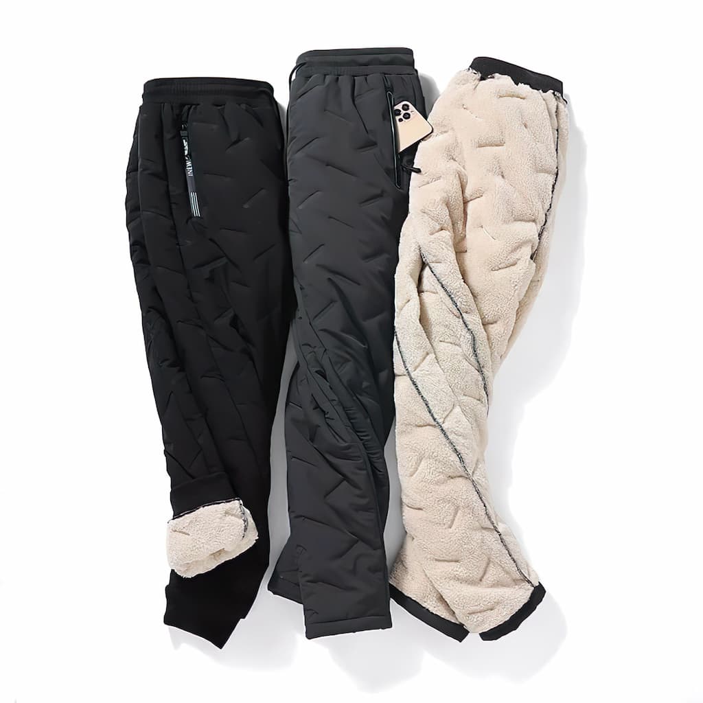 Leila Pantalon Thermique Femme – Jogging d’Hiver Imperméable en Polaire Douce avec Poches