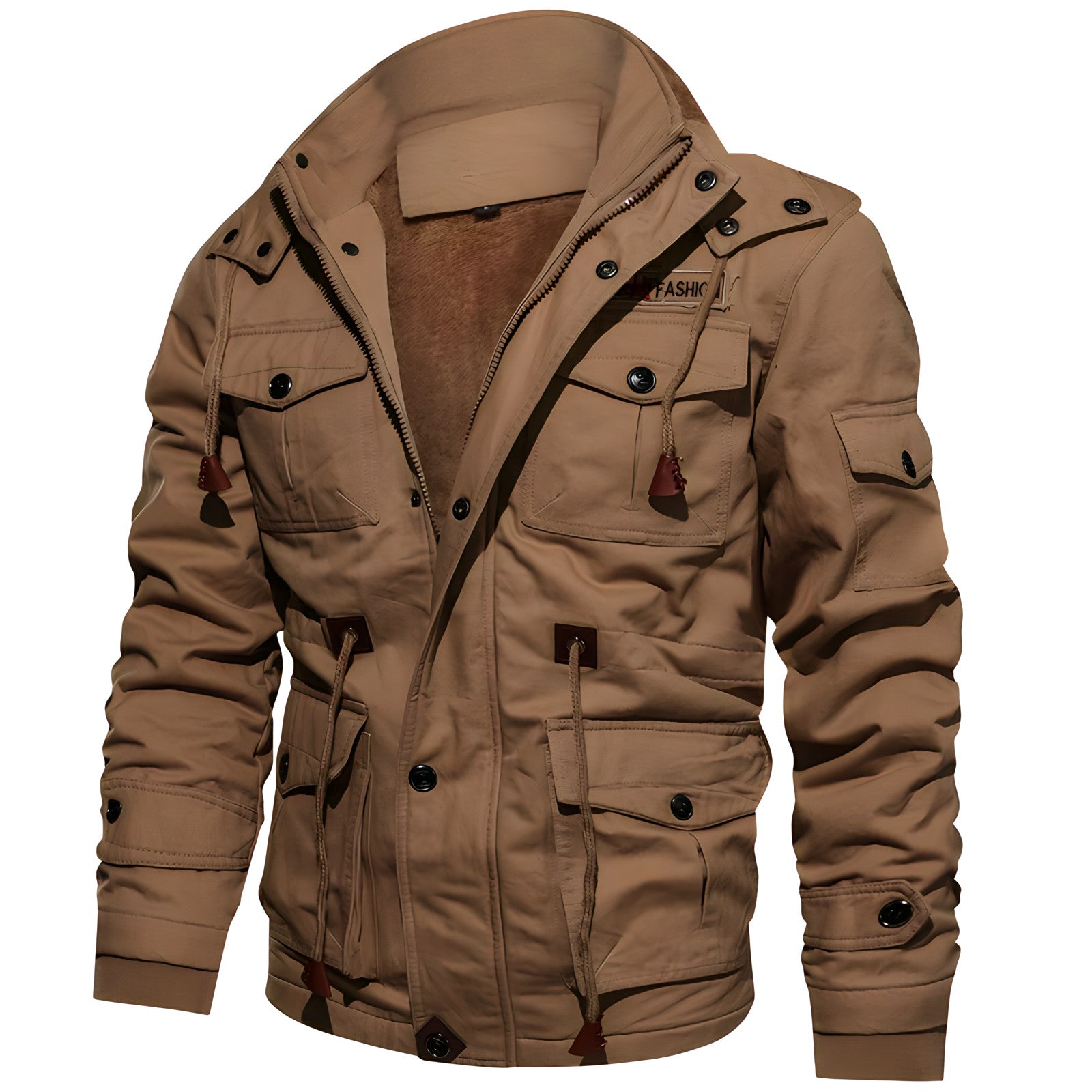Logan Veste Militaire Homme – Manteau Imperméable avec Doublure Polaire & Taille Ajustable
