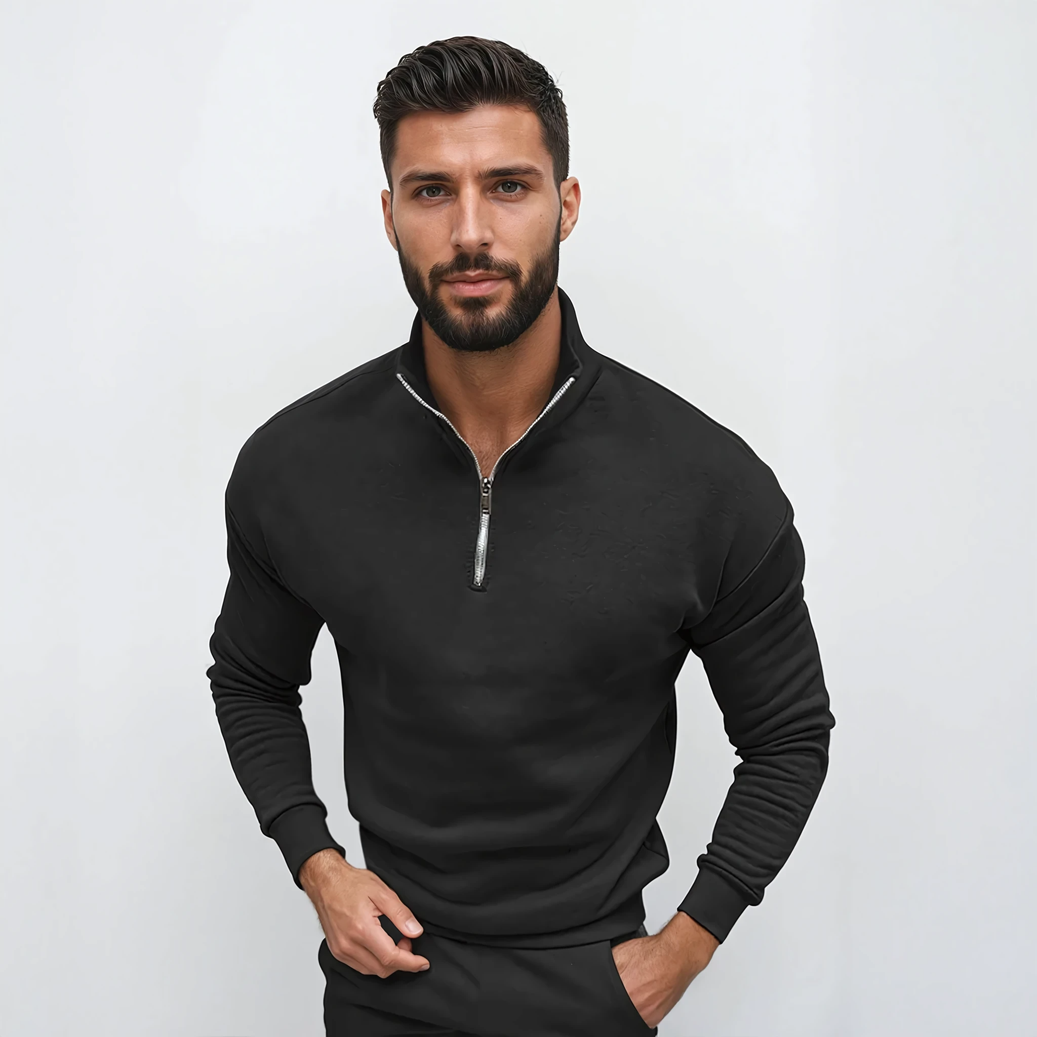 Lorence Pull Demi-Zip Homme – Maille Douce Moderne avec Coupe Élégante et Confortable