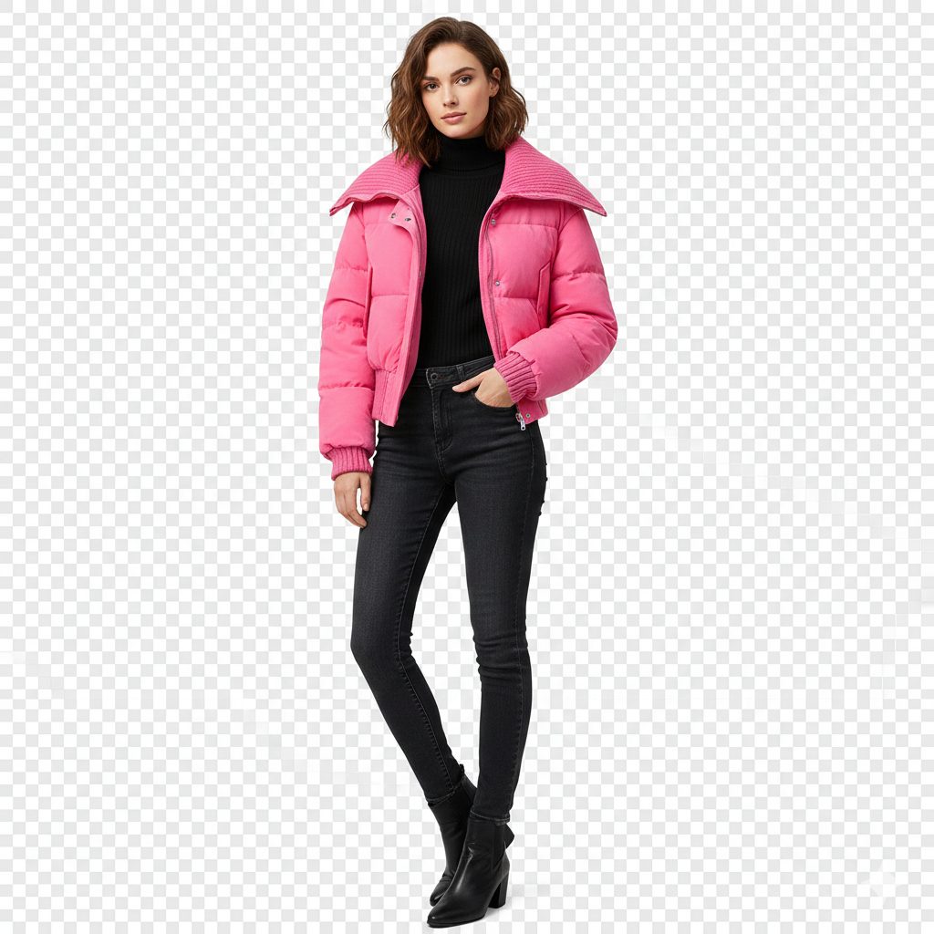 Luna Piumino Donna Oversize – Giacca Imbottita Leggera con Collo Alto per Autunno e Inverno